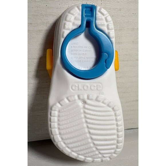 Crocs McDonalds Happy Meal Toy White Shoe Keychain Yellow Handle & Blue Ring - Picture 7 of 8